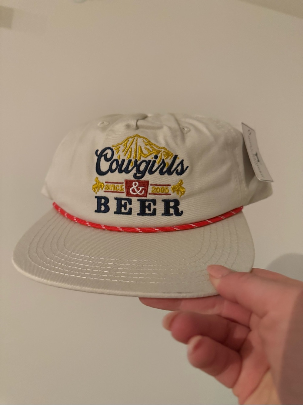 Simply Southern Cowgirls & Beer Embroidered White Cap